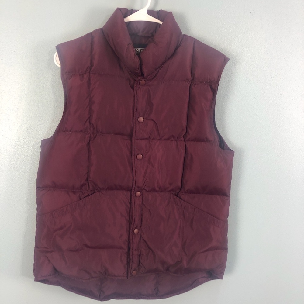 Lands’ End women’s puffer vest down, insulated burgundy maroon size small unisex